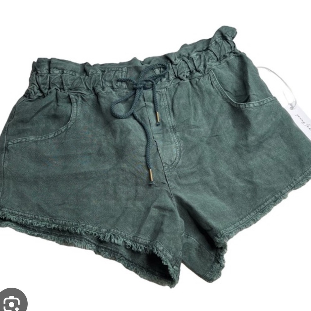 Young Fabulous & Broke YFB Green linen blend drawstring Shorts women’s small - Picture 11 of 15